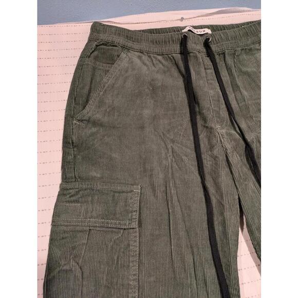 Pacsun Stylish Olive Green Loose Cargo Pants with Drawstring Medium 33x28 - Picture 3 of 10